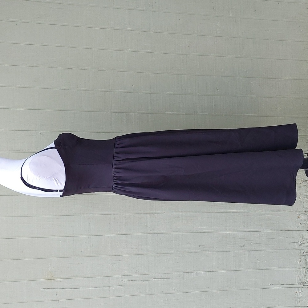 Black A-Line Midi Dress Sz S - Picture 5 of 14